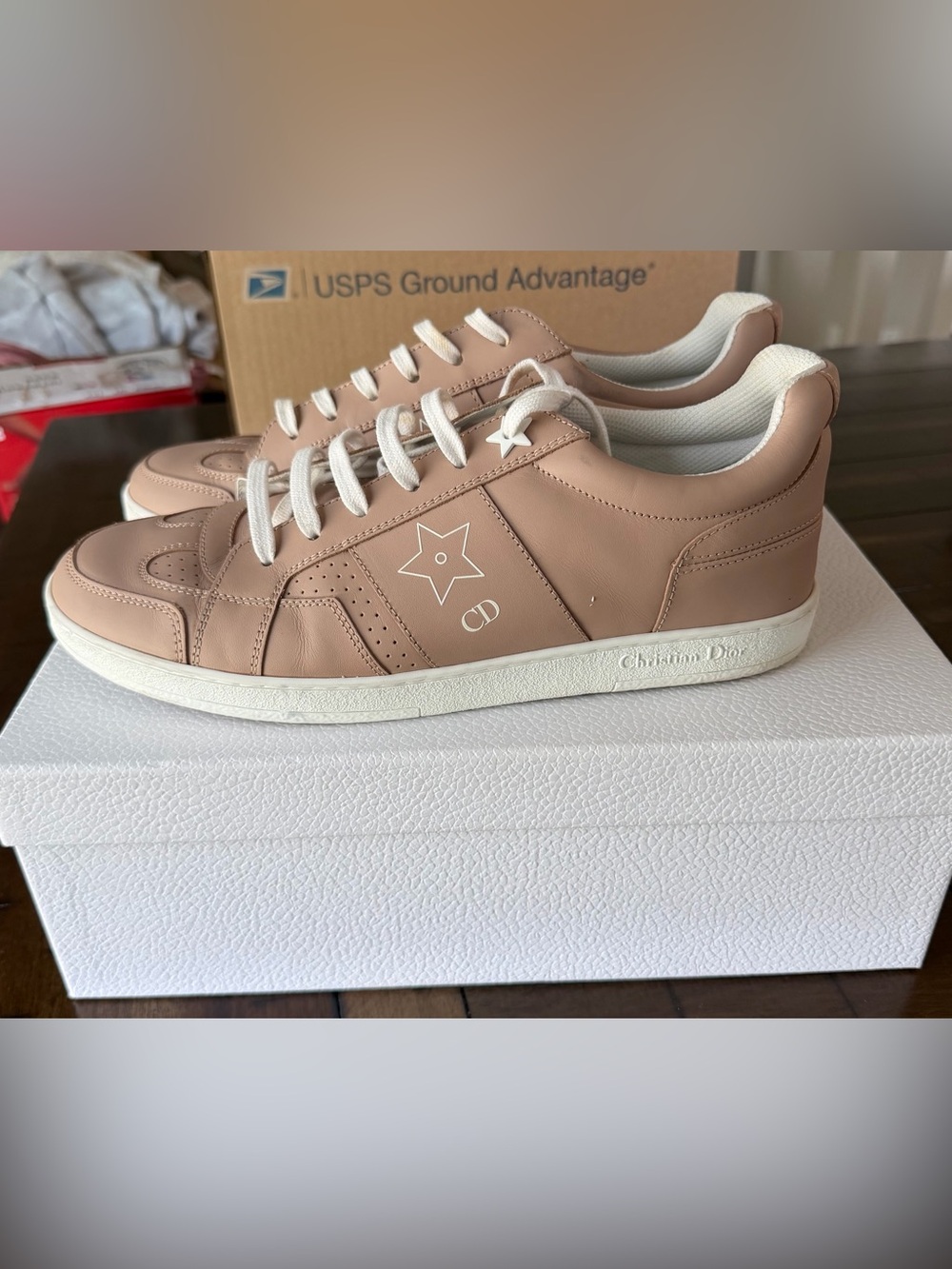 Christian Dior Star ORS Nude Calfskin Sneakers EU 39 with Box & Dust Bags